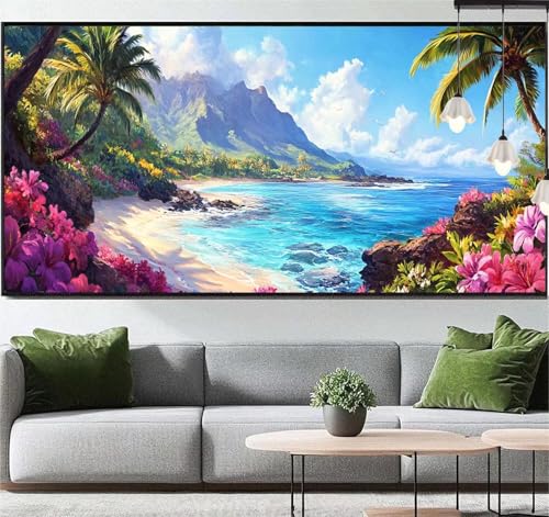 Diamond Painting Strand Diamond Painting Erwachsene Landschaft, 5D Diamant Painting Bilder Full Drill Diamond Painting Kinder, DIY Malen Nach Zahlen Malerei Stickerei Set für Wand Dekor 100x50 cm q217 von Generic