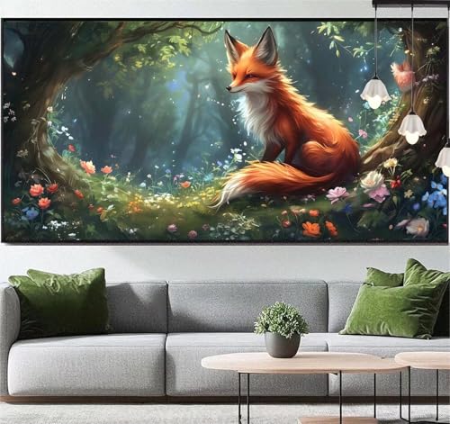 Diamond Painting Tier Diamant Painting Bilder Fuchs, Diamond Painting Groß XXL 180x90 cm, Diamant Painting Bilder Erwachsene DIY Bastelset Diamond Painting Crystal Art Stickerei Set für Wand Dekor q74 von Generic