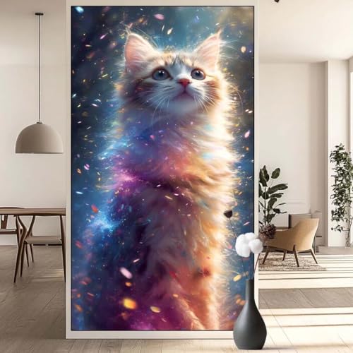 Diamond Painting Tier Diamant Painting Bilder Katze, Diamond Painting Groß XXL 40x90 cm, Diamant Painting Bilder Erwachsene DIY Bastelset Diamond Painting Crystal Art Stickerei Set für Wand Dekor q694 von Generic