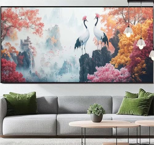 Diamond Painting Tier Diamant Painting Bilder Landschaft, Diamond Painting Groß XXL 120 x 50 cm, Diamant Painting Bilder Erwachsene DIY Simple Diamond Painting Crystal Art Stickerei für Wand Dekor q92 von Generic