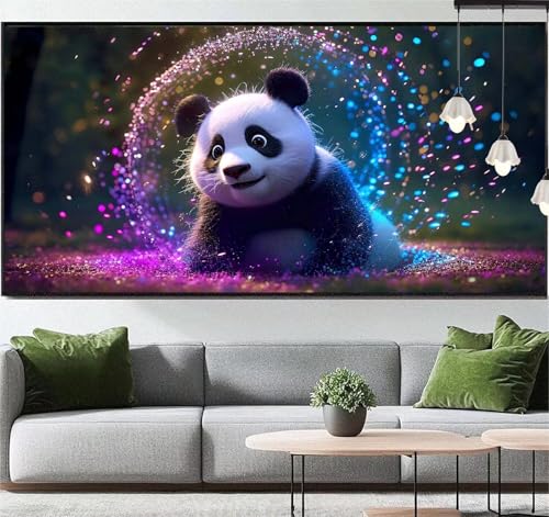 Diamond Painting Tier Diamant Painting Bilder Panda, Diamond Painting Groß XXL 120x70 cm, Diamant Painting Bilder Erwachsene DIY Bastelset Diamond Painting Crystal Art Stickerei Set für Wand Dekor q90 von Generic