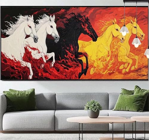 Diamond Painting Tier Diamant Painting Bilder Pferd, Diamond Painting Groß XXL 200x90 cm, Diamant Painting Bilder Erwachsene DIY Bastelset Diamond Painting Crystal Art Stickerei Set für Wand Dekor q84 von Generic