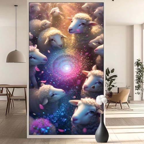 Diamond Painting Tier Diamant Painting Bilder Schaf, Diamond Painting Groß XXL 40x90 cm, Diamant Painting Bilder Erwachsene DIY Bastelset Diamond Painting Crystal Art Stickerei Set für Wand Dekor q698 von Generic