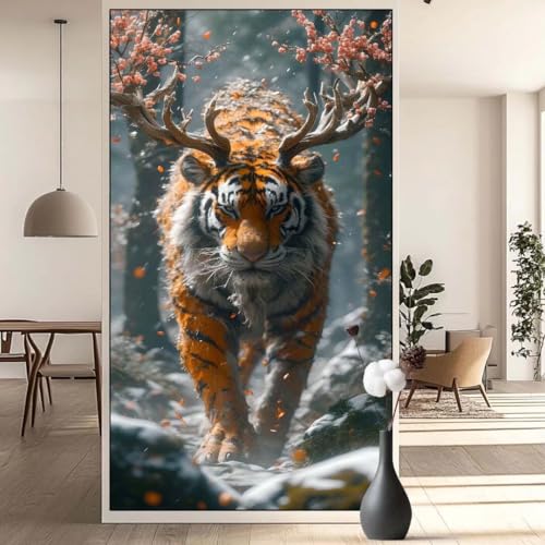 Diamond Painting Tier Diamant Painting Bilder Tiger, Diamond Painting Groß XXL 30x60 cm, Diamant Painting Bilder Erwachsene DIY Bastelset Diamond Painting Crystal Art Stickerei Set für Wand Dekor q690 von Generic