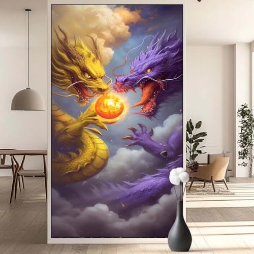 Diamond Painting Tier Diamond Painting Erwachsene Fantasie Drache,5D Diamant Painting Bilder Kinder,DIY Malen Nach Zahlen Diamant Kunst Malerei Stickerei Set für Wand Dekor Geschenke 50 x 100 cm q699 von Generic