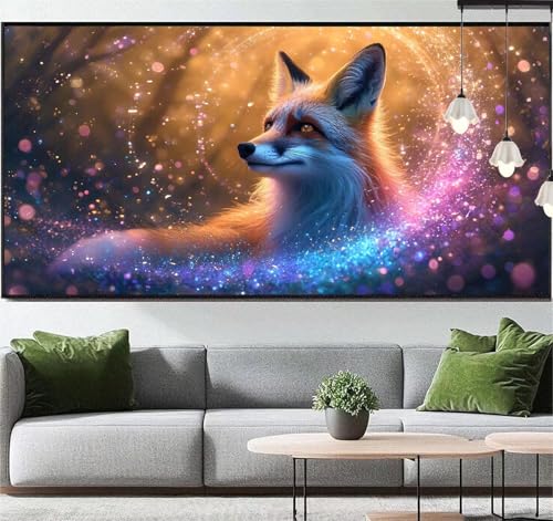 Diamond Painting Tier Diamond Painting Erwachsene Fuchs, 5D Diamant Painting Bilder Full Drill Diamond Painting Kinder, DIY Malen Nach Zahlen Diamant Kunst Malerei Set für Wand Dekor 160 x 80 cm q73 von Generic