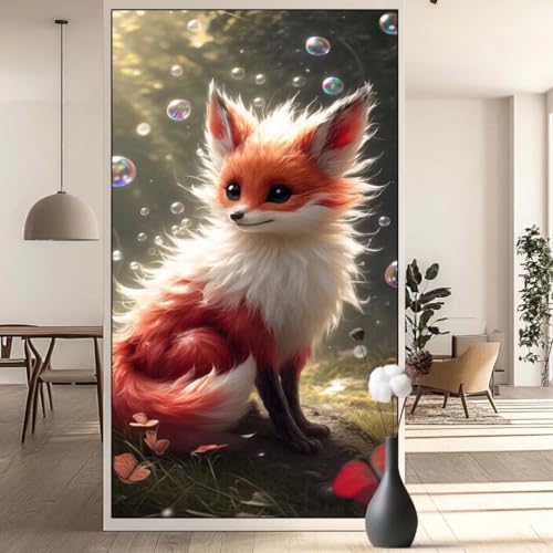 Diamond Painting Tier Diamond Painting Erwachsene Fuchs, 5D Diamant Painting Bilder Full Drill Diamond Painting Kinder, DIY Malen Nach Zahlen Diamant Kunst Malerei Set für Wand Dekor 30 x 60 cm q677 von Generic