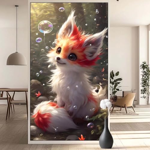 Diamond Painting Tier Diamond Painting Erwachsene Fuchs, 5D Diamant Painting Bilder Full Drill Diamond Painting Kinder, DIY Malen Nach Zahlen Diamant Kunst Malerei Set für Wand Dekor 30 x 60 cm q679 von Generic