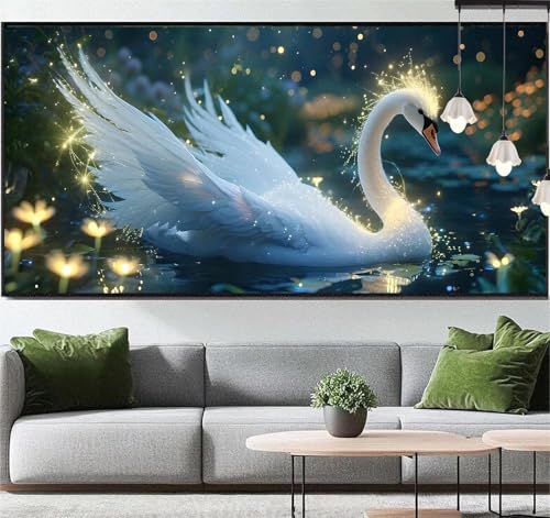 Diamond Painting Tier Diamond Painting Erwachsene Gans, 5D Diamant Painting Bilder Full Drill Diamond Painting Kinder, DIY Malen Nach Zahlen Diamant Kunst Malerei Set für Wand Dekor 120 x 60 cm q69 von Generic