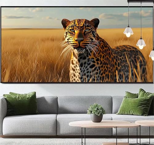 Diamond Painting Tier Diamond Painting Erwachsene Leopard, 5D Diamant Painting Bilder Full Drill Diamond Painting Kinder, DIY Malen Nach Zahlen Diamant Kunst Malerei Set für Wand Dekor 120 x 50 cm q67 von Generic