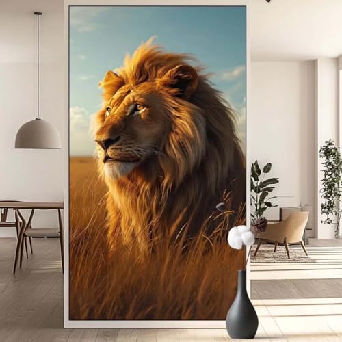 Diamond Painting Tier Diamond Painting Erwachsene Löwe, 5D Diamant Painting Bilder Full Drill Diamond Painting Kinder, DIY Malen Nach Zahlen Diamant Kunst Malerei Set für Wand Dekor 40 x 90 cm q701 von Generic