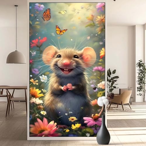 Diamond Painting Tier Diamond Painting Erwachsene Maus, 5D Diamant Painting Bilder Full Drill Diamond Painting Kinder, DIY Malen Nach Zahlen Diamant Kunst Malerei Set für Wand Dekor 50 x 100 cm q691 von Generic