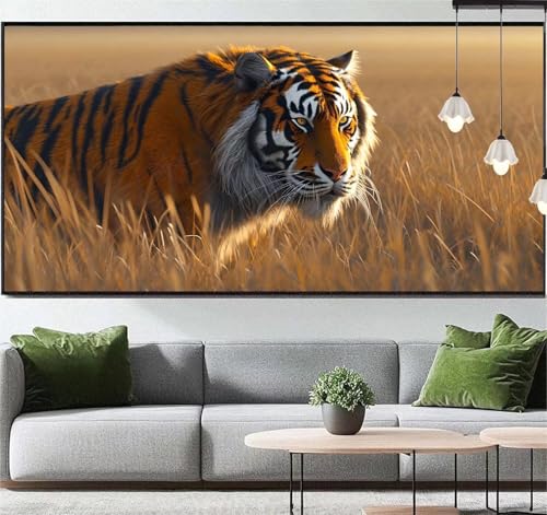 Diamond Painting Tier Diamond Painting Erwachsene Tiger, 5D Diamant Painting Bilder Full Drill Diamond Painting Kinder, DIY Malen Nach Zahlen Diamant Kunst Malerei Set für Wand Dekor 120 x 60 cm q81 von Generic