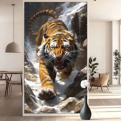 Diamond Painting Tier Diamond Painting Erwachsene Tiger, 5D Diamant Painting Bilder Full Drill Diamond Painting Kinder, DIY Malen Nach Zahlen Diamant Kunst Malerei Set für Wand Dekor 40 x 70 cm q687 von Generic