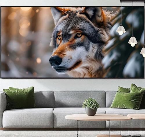 Diamond Painting Tier Diamond Painting Erwachsene Wolf, 5D Diamant Painting Bilder Full Drill Diamond Painting Kinder, DIY Malen Nach Zahlen Diamant Kunst Malerei Set für Wand Dekor 120 x 70 cm q79 von Generic