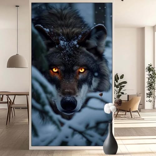 Diamond Painting Tier Diamond Painting Erwachsene Wolf, 5D Diamant Painting Bilder Full Drill Diamond Painting Kinder, DIY Malen Nach Zahlen Diamant Kunst Malerei Set für Wand Dekor 40 x 90 cm q685 von Generic