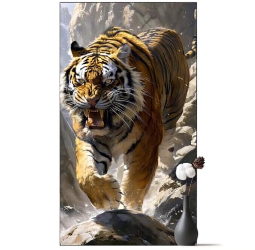 Diamond Painting Tiger Diamond Painting Erwachsene Tier, 5D Diamant Painting Bilder Full Drill Diamond Painting Kinder, DIY Malen Nach Zahlen Diamant Kunst Malerei Set für Wand Dekor 90 x 200 cm q919 von Generic