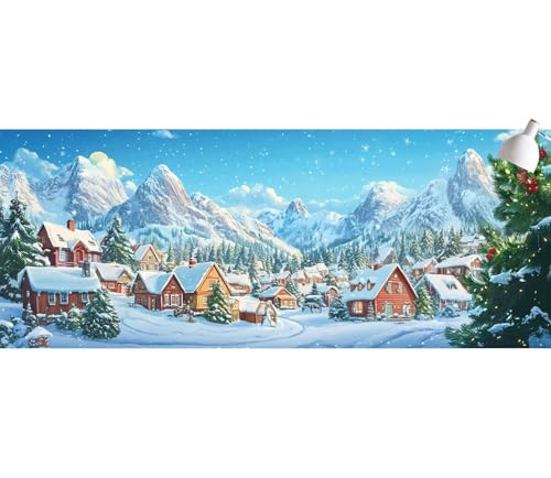 Diamond Painting Winter Diamond Painting Erwachsene Dorf Daiments Malerei Stickerei Kreuzstich Set,5D DIY Full Diamant Malerei Mosaikherstellung Bastelset Aesthetic für Wanddekorationen 30x75cm mb-125 von Generic