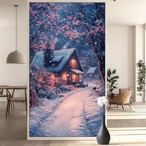 Diamond Painting Winter Diamond Painting Erwachsene Landschaft, 5D Diamant Painting Bilder Full Drill Diamond Painting Kinder, DIY Malen Nach Zahlen Malerei Stickerei Set für Wand Dekor 30x60 cm q647 von Generic