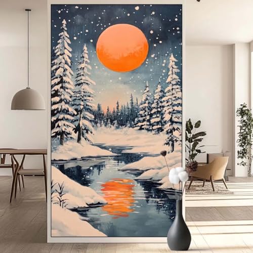 Diamond Painting Winter Diamond Painting Erwachsene Landschaft, 5D Diamant Painting Bilder Full Drill Diamond Painting Kinder, DIY Malen Nach Zahlen Malerei Stickerei Set für Wand Dekor 30x60 cm q655 von Generic