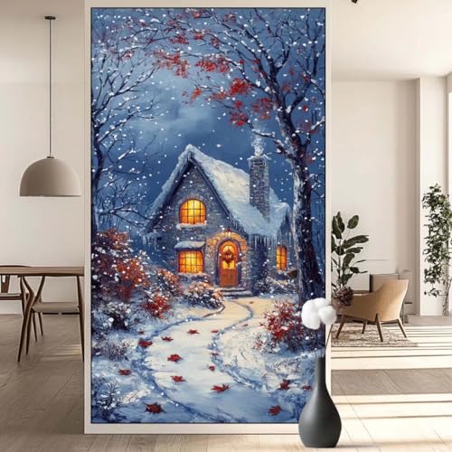 Diamond Painting Winter Diamond Painting Erwachsene Landschaft, 5D Diamant Painting Bilder Full Drill Diamond Painting Kinder, DIY Malen Nach Zahlen Malerei Stickerei Set für Wand Dekor 30x60 cm q649 von Generic