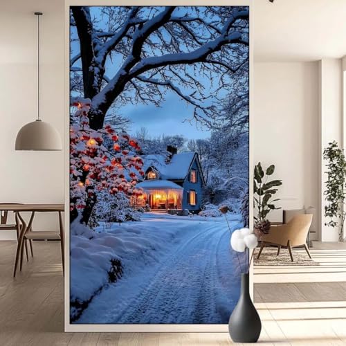 Diamond Painting Winter Diamond Painting Erwachsene Landschaft, 5D Diamant Painting Bilder Full Drill Diamond Painting Kinder, DIY Malen Nach Zahlen Malerei Stickerei Set für Wand Dekor 40x70 cm q651 von Generic