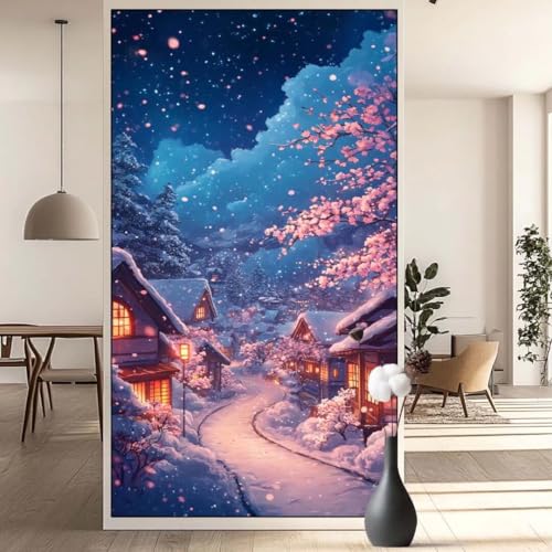 Diamond Painting Winterlandschaft Diamant Painting Bilder Blume, Diamond Painting Groß XXL 40 x 90 cm, Diamant Painting Bilder Erwachsene DIY Diamond Painting Crystal Art Stickerei für Wand Dekor q666 von Generic