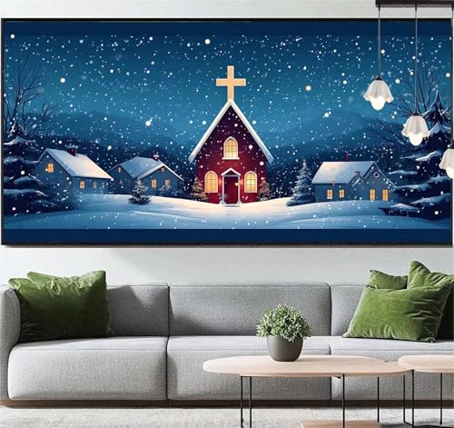 Diamond Painting Winterlandschaft Diamant Painting Bilder Dorf, Diamond Painting Groß XXL 180 x 90 cm, Diamant Painting Bilder Erwachsene DIY Diamond Painting Crystal Art Stickerei für Wand Dekor q62 von Generic