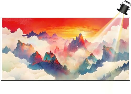 Diamond Painting XXL Groß 100x40 cm Diamant Painting Bilder Bergblick Diamond Art Painting Kits, DIY Basteln Erwachsene Malen Nach Zahlen Full Diamant Malerei Stickerei Set, Wand Dekor Landschaft F657 von Generic