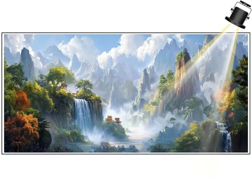 Diamond Painting XXL Groß 100x40 cm Diamant Painting Bilder Bergblick Diamond Art Painting Kits, DIY Basteln Erwachsene Malen Nach Zahlen Full Diamant Malerei Stickerei Set, Wand Dekor Landschaft F659 von Generic