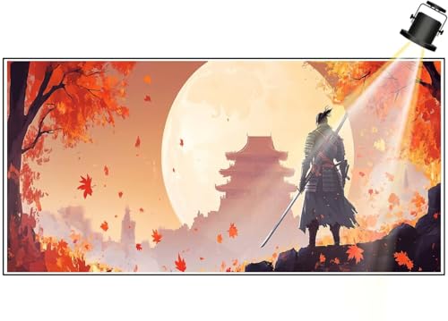 Diamond Painting XXL Groß 100x40 cm Diamant Painting Bilder Japanische Landschaft Diamond Art Painting Kits, DIY Basteln Erwachsene Malen Nach Zahlen Malerei Stickerei Set Home Wand Dekor Samurai F633 von Generic