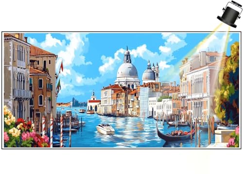 Diamond Painting XXL Groß 110 X 50 CM Diamant Painting Bilder Italien Diamond Art Painting Kits,DIY Basteln Erwachsene Malen Nach Zahlen Full Zubehör Malerei Stickerei Set, Wand Decor Landschaft F750 von Generic