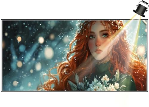 Diamond Painting XXL Groß 110x50 cm Diamant Painting Bilder Fee Diamond Art Painting Kits, DIY Basteln Erwachsene Malen Nach Zahlen Full Diamant Art Malerei Stickerei Set Home Wand Dekor Blume F738 von Generic