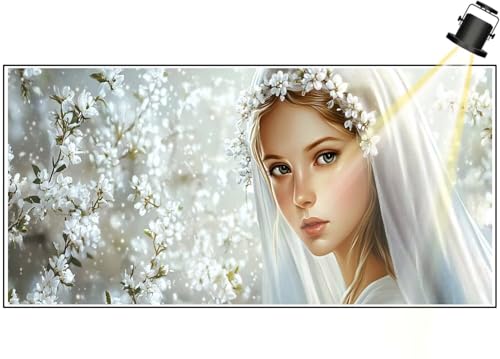 Diamond Painting XXL Groß 110x50 cm Diamant Painting Bilder Jungfrau Maria Diamond Art Painting Kits, DIY Basteln Erwachsene Malen Nach Zahlen Full Diamant Malerei Stickerei Set, Wand Dekor Blume F693 von Generic