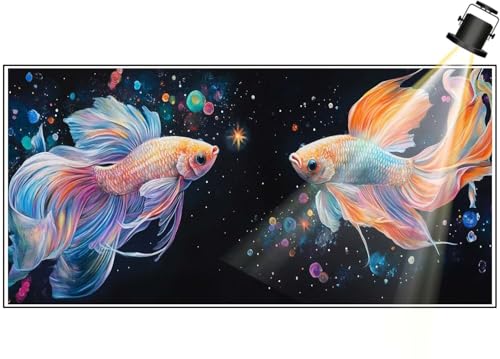 Diamond Painting XXL Groß 110x50 cm Diamant Painting Bilder Koi Diamond Art Painting Kits, DIY Basteln Erwachsene Malen Nach Zahlen Full Zubehör, Malerei Stickerei Set Home Wand Dekor Fantasie F413 von Generic