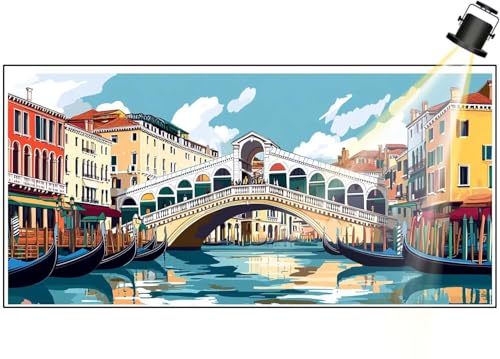 Diamond Painting XXL Groß 110x50 cm Diamant Painting Bilder Venedig Diamond Art Painting Kits, DIY Basteln Erwachsene Malen Nach Zahlen Full Zubehör Malerei Stickerei Set Home Wand Dekor Stadt F719 von Generic