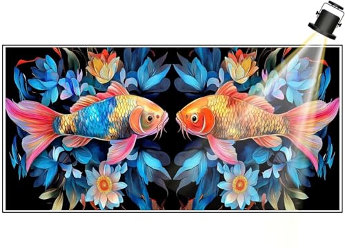 Diamond Painting XXL Groß 120x60 cm Diamant Painting Bilder Koi Diamond Art Painting Kits, DIY Basteln Erwachsene Malen Nach Zahlen Full Diamant Art Malerei Stickerei Set Home Wand Dekor Blume F404 von Generic