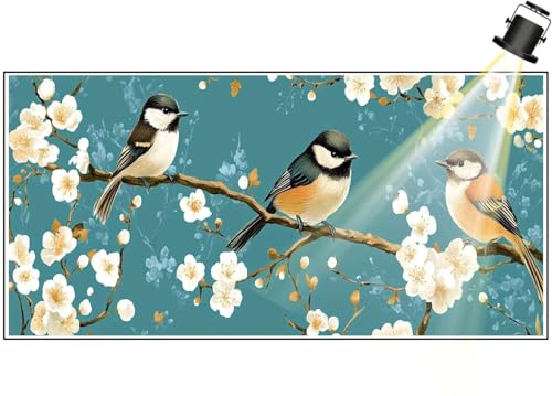 Diamond Painting XXL Groß 140x70 cm Diamant Painting Bilder Schöner Vogel Diamond Art Painting Kits, DIY Basteln Erwachsene Malen Nach Zahlen Full Diamant Malerei Stickerei Set, Wand Dekor Blume F423 von Generic