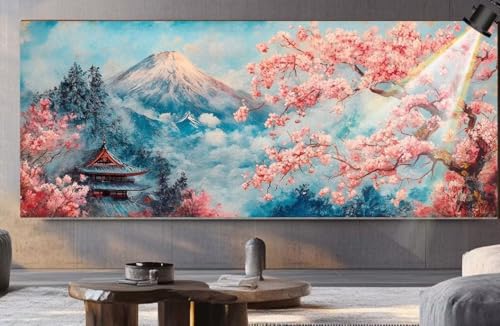 Diamond Painting XXL Groß 150x60 cm Diamant Painting Bilder Japanisch Diamond Art Painting Kits, DIY Basteln Erwachsene Malen Nach Zahlen Full Diamant Malerei Stickerei Set, Wand Dekor Landschaft F198 von Generic