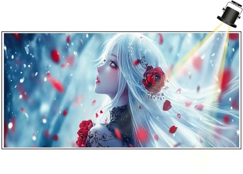 Diamond Painting XXL Groß 160x80 cm Diamant Painting Bilder Fee Diamond Art Painting Kits, DIY Basteln Erwachsene Malen Nach Zahlen Full Diamant Art Malerei Stickerei Set Home Wand Dekor Blume F735 von Generic