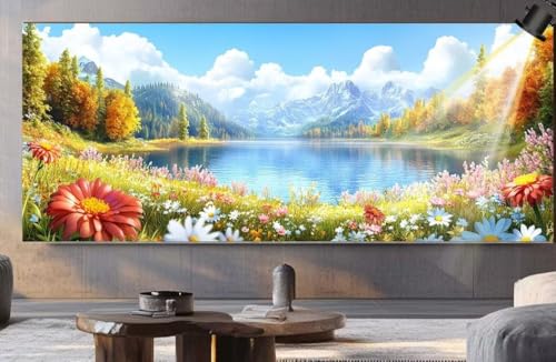 Diamond Painting XXL Groß 180x90 cm Diamant Painting Bilder Garten Diamond Art Painting Kits,DIY Basteln Erwachsene Malen Nach Zahlen Full Zubehör Malerei Stickerei Set Home Wand Dekor Landschaft F381 von Generic