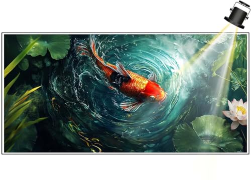 Diamond Painting XXL Groß 180x90 cm Diamant Painting Bilder Koi Diamond Art Painting Kits, DIY Basteln Erwachsene Malen Nach Zahlen Full Diamant Art Malerei Stickerei Set Home Wand Dekor Blume F408 von Generic