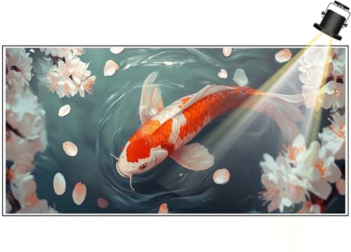 Diamond Painting XXL Groß 180x90 cm Diamant Painting Bilder Koi Diamond Art Painting Kits, DIY Basteln Erwachsene Malen Nach Zahlen Full Diamant Art Malerei Stickerei Set Home Wand Dekor Blume F410 von Generic