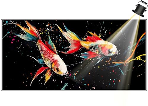 Diamond Painting XXL Groß 180x90 cm Diamant Painting Bilder Koi Diamond Art Painting Kits, DIY Basteln Erwachsene Malen Nach Zahlen Full Zubehör, Malerei Stickerei Set Home Wand Dekor Fantasie F411 von Generic