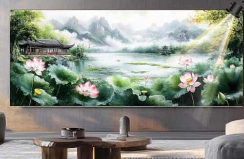 Diamond Painting XXL Groß 180x90 cm Diamant Painting Bilder Weinlese Diamond Art Painting Kits, DIY Basteln Erwachsene Malen Nach Zahlen Full Diamant Malerei Stickerei Set, Wand Dekor Landschaft F177 von Generic