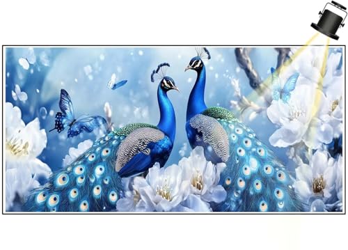 Diamond Painting XXL Groß 200 X 90 CM Diamant Painting Bilder Pfau Diamond Art Painting Kits,DIY Basteln Erwachsene Malen Nach Zahlen Full Zubehör Malerei Stickerei Set, Wand Decor Schmetterling F450 von Generic