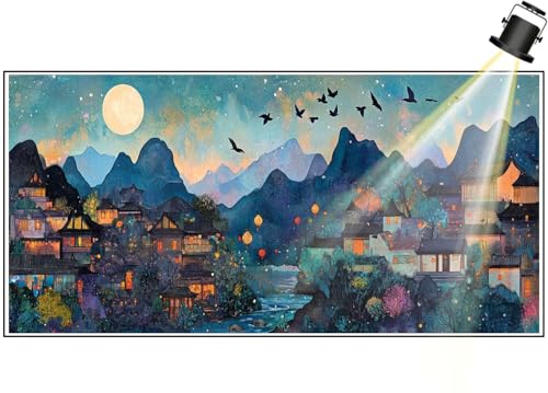 Diamond Painting XXL Groß 200x90 cm Diamant Painting Bilder Märchenland Diamond Art Painting Kits,DIY Basteln Erwachsene Malen Nach Zahlen Full Zubehör Malerei Stickerei Set Home Wand Dekor China F732 von Generic