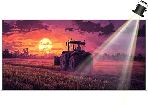 Diamond Painting XXL Groß 200x90 cm Diamant Painting Bilder Traktor Diamond Art Painting Kits, DIY Basteln Erwachsene Malen Nach Zahlen Full Diamant Painting Set Home Wand Dekor Sonnenuntergang F710 von Generic