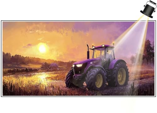 Diamond Painting XXL Groß 90x40 cm Diamant Painting Bilder Traktor Diamond Art Painting Kits,DIY Basteln Erwachsene Malen Nach Zahlen Full Zubehör Malerei Stickerei Set Home Wand Dekor Landschaft F707 von Generic