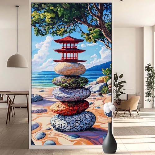 Diamond Painting Zen Diamond Painting Erwachsene Landschaft, 5D Diamant Painting Bilder Full Drill Diamond Painting Kinder, DIY Malen Nach Zahlen Diamant Kunst Malerei Set für Wand Dekor 30x60 cm q625 von Generic